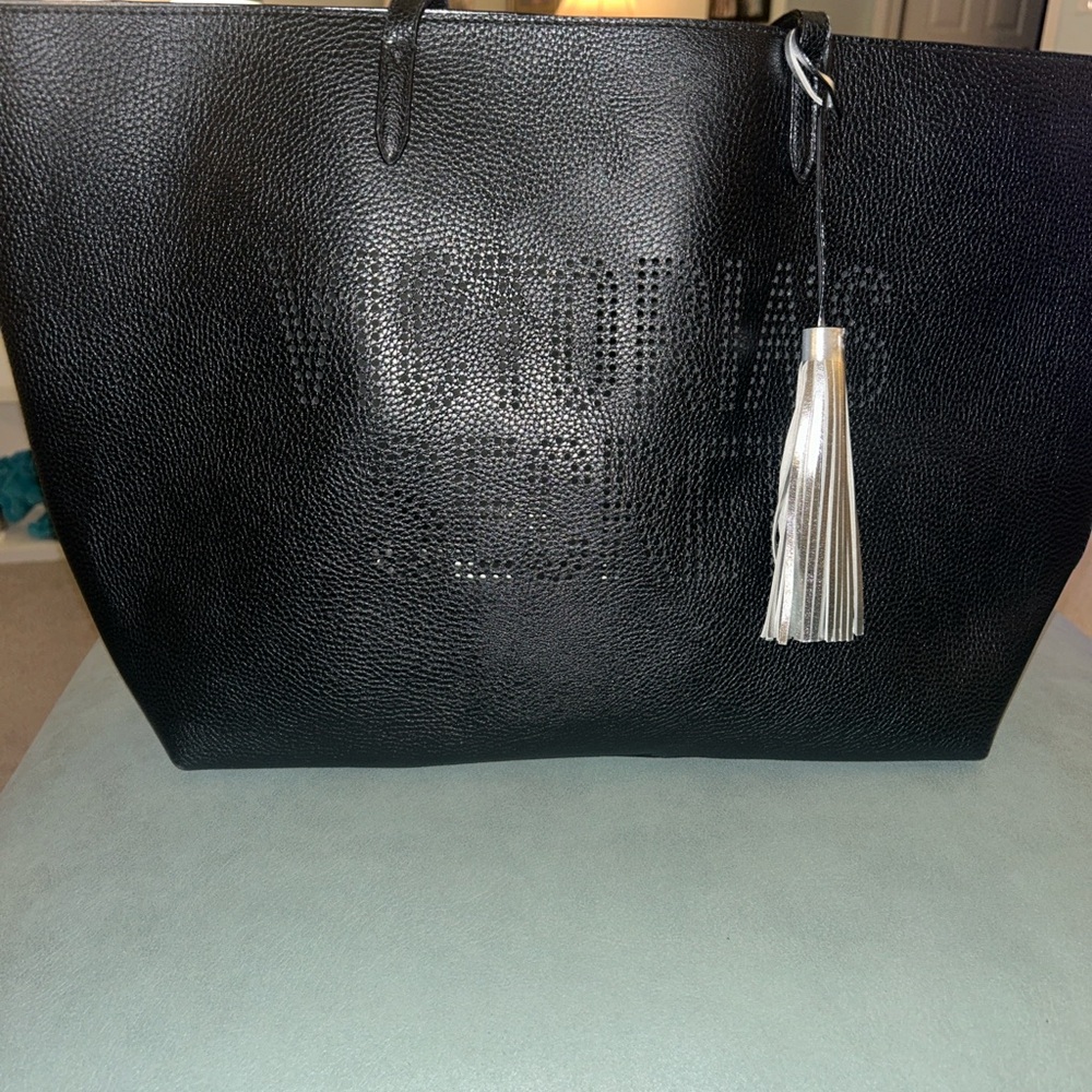 Victoria's Secret Black Tote with Silver Tassel NWOT - Picture 3 of 3